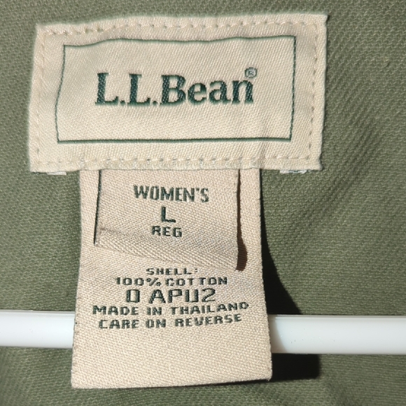 L.L. Bean Khaki Women's Utility Jacket with Floral Lining - Picture 3 of 5
